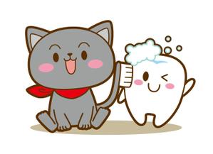 ただかずひと (kazuhito_tada)さんの尻尾が歯ブラシになっている黒猫　が歯を磨いてくれているイメージ（グレー系の猫でも可）への提案