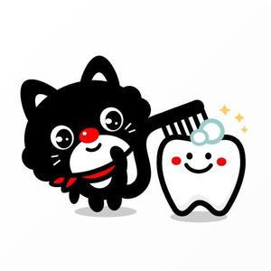 Jelly (Jelly)さんの尻尾が歯ブラシになっている黒猫　が歯を磨いてくれているイメージ（グレー系の猫でも可）への提案