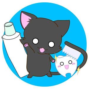 Reng'sStyle (rengsstyle)さんの尻尾が歯ブラシになっている黒猫　が歯を磨いてくれているイメージ（グレー系の猫でも可）への提案