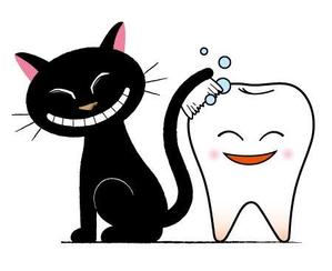 KIYUSAI ()さんの尻尾が歯ブラシになっている黒猫　が歯を磨いてくれているイメージ（グレー系の猫でも可）への提案