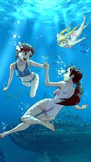 アイプ (aipue)さんのオリジナルキャラの水中イラストへの提案