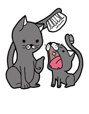 animal fish ()さんの尻尾が歯ブラシになっている黒猫　が歯を磨いてくれているイメージ（グレー系の猫でも可）への提案