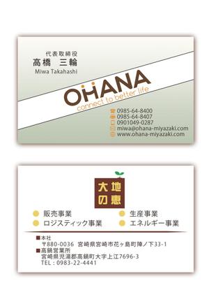 イカ ()さんの「株式会社OHANA」の名刺デザインへの提案