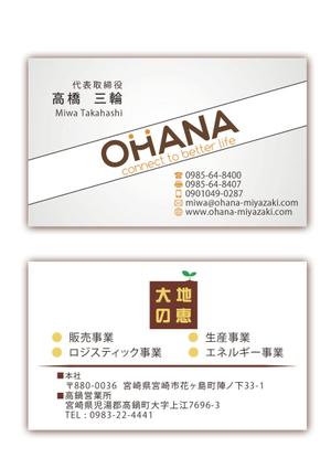 イカ ()さんの「株式会社OHANA」の名刺デザインへの提案