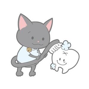 hase (ra27)さんの尻尾が歯ブラシになっている黒猫　が歯を磨いてくれているイメージ（グレー系の猫でも可）への提案