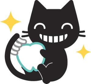 かがみ まゆこ (piece_design)さんの尻尾が歯ブラシになっている黒猫　が歯を磨いてくれているイメージ（グレー系の猫でも可）への提案