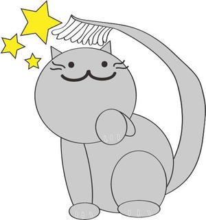 天滿　裕里 (yuriro)さんの尻尾が歯ブラシになっている黒猫　が歯を磨いてくれているイメージ（グレー系の猫でも可）への提案