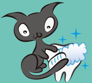 boo28さんの尻尾が歯ブラシになっている黒猫　が歯を磨いてくれているイメージ（グレー系の猫でも可）への提案