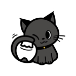 うねざきまさし (toybox0320)さんの尻尾が歯ブラシになっている黒猫　が歯を磨いてくれているイメージ（グレー系の猫でも可）への提案