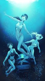 ソメイヨシノ (workknight2009)さんのオリジナルキャラの水中イラストへの提案