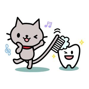 k310 (k310)さんの尻尾が歯ブラシになっている黒猫　が歯を磨いてくれているイメージ（グレー系の猫でも可）への提案