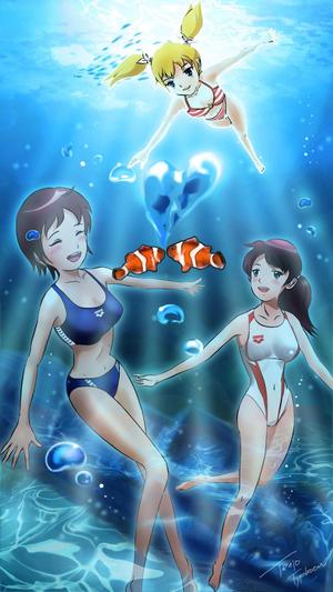 天上大風 (st-s)さんのオリジナルキャラの水中イラストへの提案