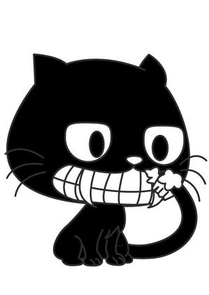 株式会社イーネットビズ (e-nets)さんの尻尾が歯ブラシになっている黒猫　が歯を磨いてくれているイメージ（グレー系の猫でも可）への提案