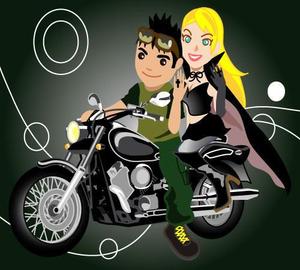 mukuneさんの北欧のロック（バンパイヤ）な少女とバイクのイラストへの提案