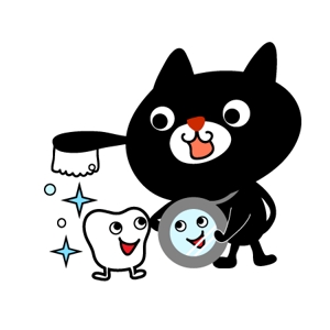 SScat (sakai-saori)さんの尻尾が歯ブラシになっている黒猫　が歯を磨いてくれているイメージ（グレー系の猫でも可）への提案