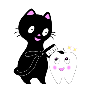 macreads (macreads)さんの尻尾が歯ブラシになっている黒猫　が歯を磨いてくれているイメージ（グレー系の猫でも可）への提案