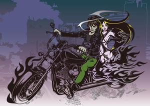 sanae (nemosana_1)さんの北欧のロック（バンパイヤ）な少女とバイクのイラストへの提案