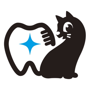 qo_opさんの尻尾が歯ブラシになっている黒猫　が歯を磨いてくれているイメージ（グレー系の猫でも可）への提案