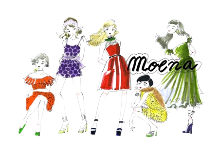 Osekiさんの事例 実績 提案 野菜やフルーツのドレスを着たスタイリッシュでナチュラルな女性5人のイラスト ファッションデザイナ クラウドソーシング ランサーズ
