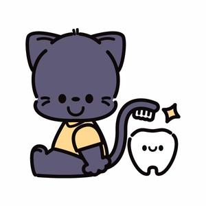 tsukine ()さんの尻尾が歯ブラシになっている黒猫　が歯を磨いてくれているイメージ（グレー系の猫でも可）への提案