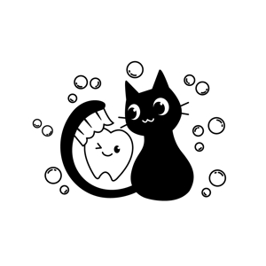 晴 (haru-mt)さんの尻尾が歯ブラシになっている黒猫　が歯を磨いてくれているイメージ（グレー系の猫でも可）への提案