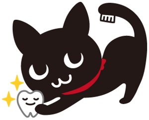 プレミアムオレンジ (premiumorange)さんの尻尾が歯ブラシになっている黒猫　が歯を磨いてくれているイメージ（グレー系の猫でも可）への提案