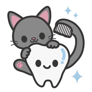 CHIHUAHUA BASE (tae1182)さんの尻尾が歯ブラシになっている黒猫　が歯を磨いてくれているイメージ（グレー系の猫でも可）への提案