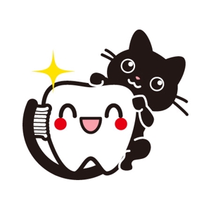 Le-ciel (gui_le-ciel)さんの尻尾が歯ブラシになっている黒猫　が歯を磨いてくれているイメージ（グレー系の猫でも可）への提案