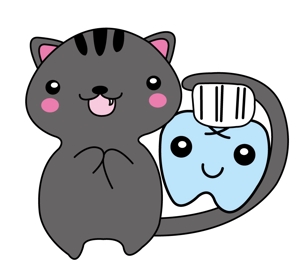 CHIKAKO (chi-2015)さんの尻尾が歯ブラシになっている黒猫　が歯を磨いてくれているイメージ（グレー系の猫でも可）への提案