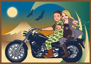 さかもとグラフィック ()さんの北欧のロック（バンパイヤ）な少女とバイクのイラストへの提案