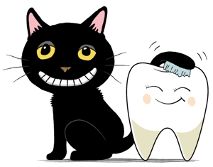 KIYUSAI ()さんの尻尾が歯ブラシになっている黒猫　が歯を磨いてくれているイメージ（グレー系の猫でも可）への提案