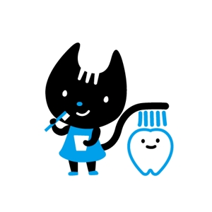 KG design (bassett)さんの尻尾が歯ブラシになっている黒猫　が歯を磨いてくれているイメージ（グレー系の猫でも可）への提案