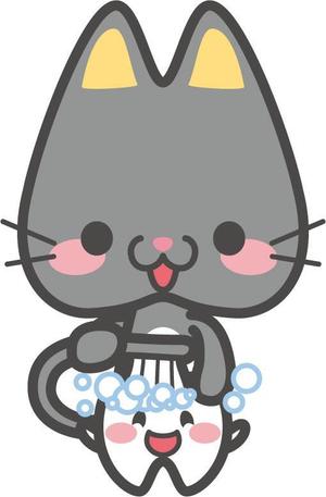 loveinko (loveinko)さんの尻尾が歯ブラシになっている黒猫　が歯を磨いてくれているイメージ（グレー系の猫でも可）への提案