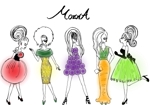 Kawokaさんの野菜やフルーツのドレスを着たスタイリッシュでナチュラルな女性5人のイラストへの提案