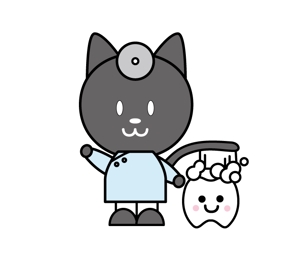 inori (inori)さんの尻尾が歯ブラシになっている黒猫　が歯を磨いてくれているイメージ（グレー系の猫でも可）への提案