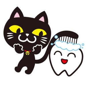 kosei (kosei)さんの尻尾が歯ブラシになっている黒猫　が歯を磨いてくれているイメージ（グレー系の猫でも可）への提案