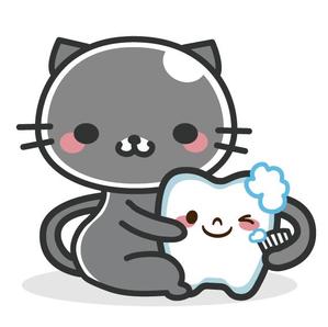anzun (anzun)さんの尻尾が歯ブラシになっている黒猫　が歯を磨いてくれているイメージ（グレー系の猫でも可）への提案