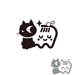 edesign213 (edesign213)さんの尻尾が歯ブラシになっている黒猫　が歯を磨いてくれているイメージ（グレー系の猫でも可）への提案