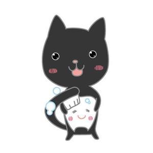 ai (momo_rino)さんの尻尾が歯ブラシになっている黒猫　が歯を磨いてくれているイメージ（グレー系の猫でも可）への提案