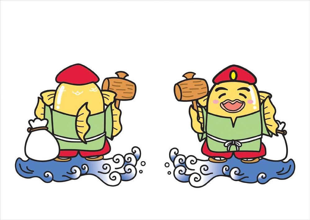 【釣り宿】長者屋敷のマスコットキャラクター【キョベラ様】の家族キャラクターデザイン