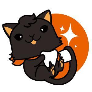 あおいそら。 (aoisora_k101)さんの尻尾が歯ブラシになっている黒猫　が歯を磨いてくれているイメージ（グレー系の猫でも可）への提案