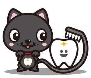 yellow_frog (yellow_frog)さんの尻尾が歯ブラシになっている黒猫　が歯を磨いてくれているイメージ（グレー系の猫でも可）への提案