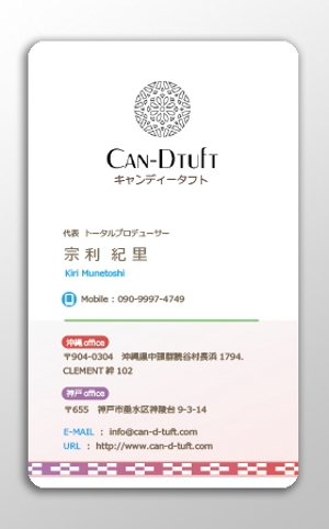 ラテ・アート (LatteArt)さんの沖縄イベントプロデュース「キャンディータフト」の名刺デザインへの提案