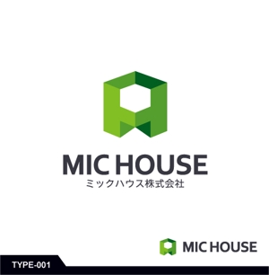 m-spaceさんの不動産売買仲介業 MIC house カタカナの場合 ミックハウス株式会社 ロゴへの提案