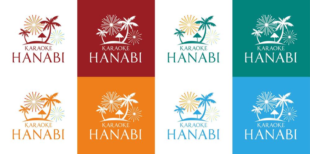 カラオケプレイス「HANABI」のロゴ