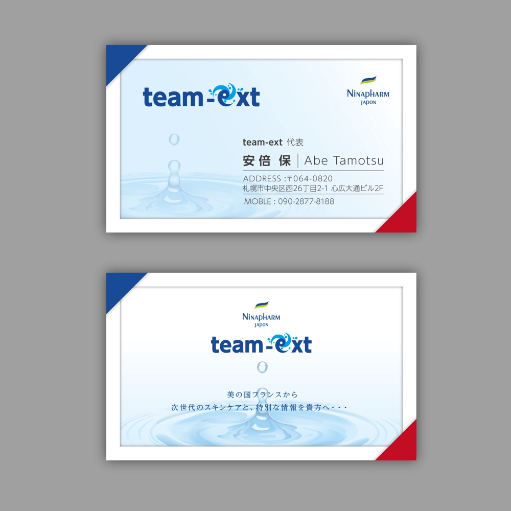　　社名　team-ext　 の名刺デザイン