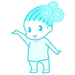 luka-haluさんのHPやブログで使うキャラクターデザイン。「そよかぜくん」２～３頭身　女性受け可愛らしい清潔感あるへの提案