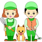macreads (macreads)さんの造園作業の男の子、女の子、犬のキャラクターデザインへの提案