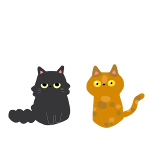 相沢梓 ()さんの姉妹猫「るうとりり」の食器用キャラクターデザイン　への提案