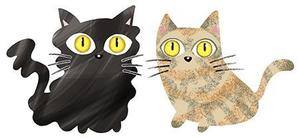ponpin (ponpin)さんの姉妹猫「るうとりり」の食器用キャラクターデザイン　への提案